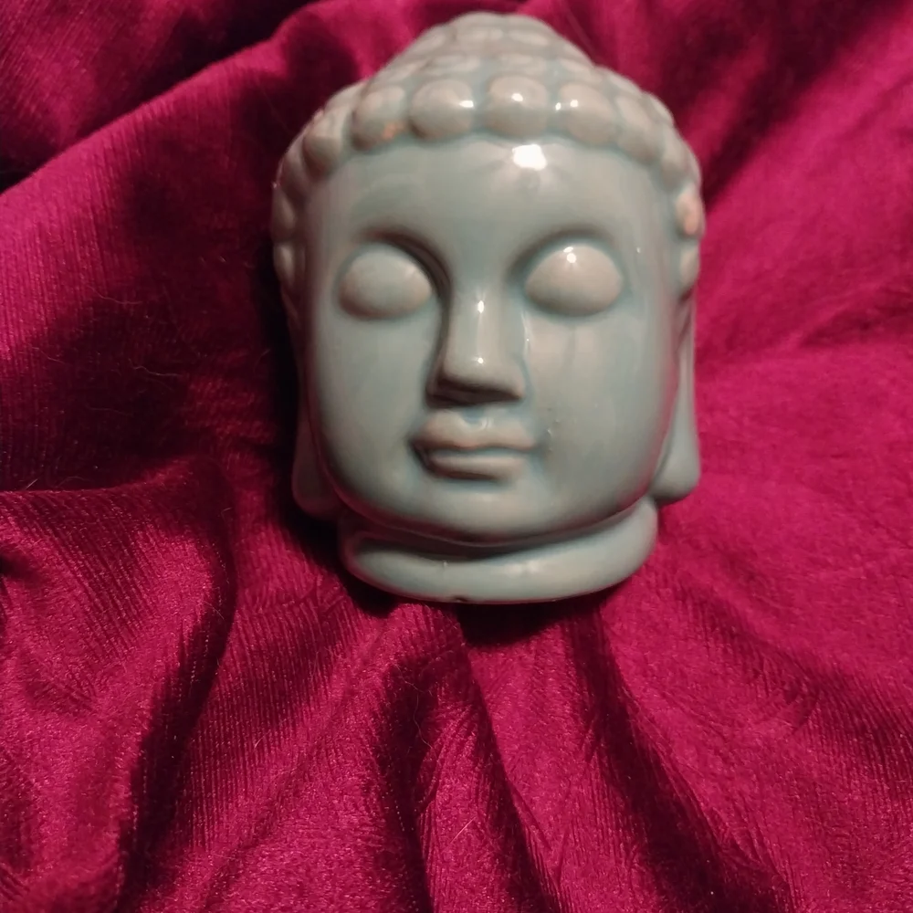 Ceramic Buddha Head Decor in Light Blue